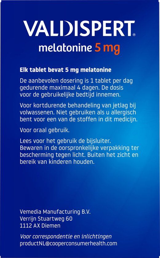 Valdispert Melatonine 5mg - 1 x 30 tabletten