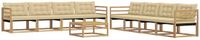 vidaXL - Bank loungeset - 8 zitplekken - Wit en Beige - Acacia Hout