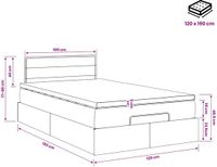 vidaXL - Ottoman bed met matras met hoofdeinde - Zwart - 120 x 190 cm - Stof