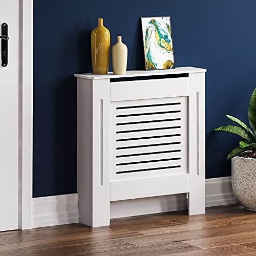 Vida Designs Milton Radiator Cover - Modern White Painted MDF Cabinet - Small
