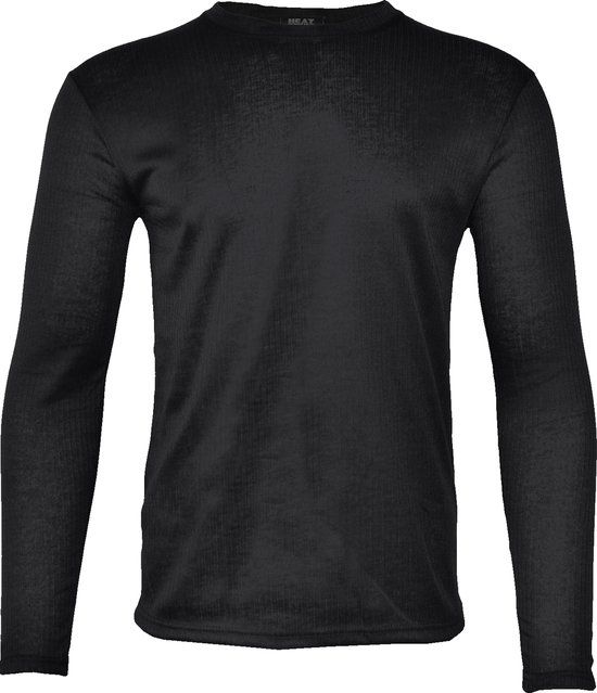 Heat Booster Thermoshirt Heren - Fleece Gevoerd - Zwart - L