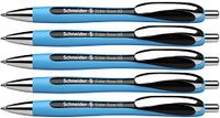 Schneider Slider Rave XB balpen (lijndikte: XB, documentechte vulling, Made in Germany) 5 stuks, inktkleur: zwart