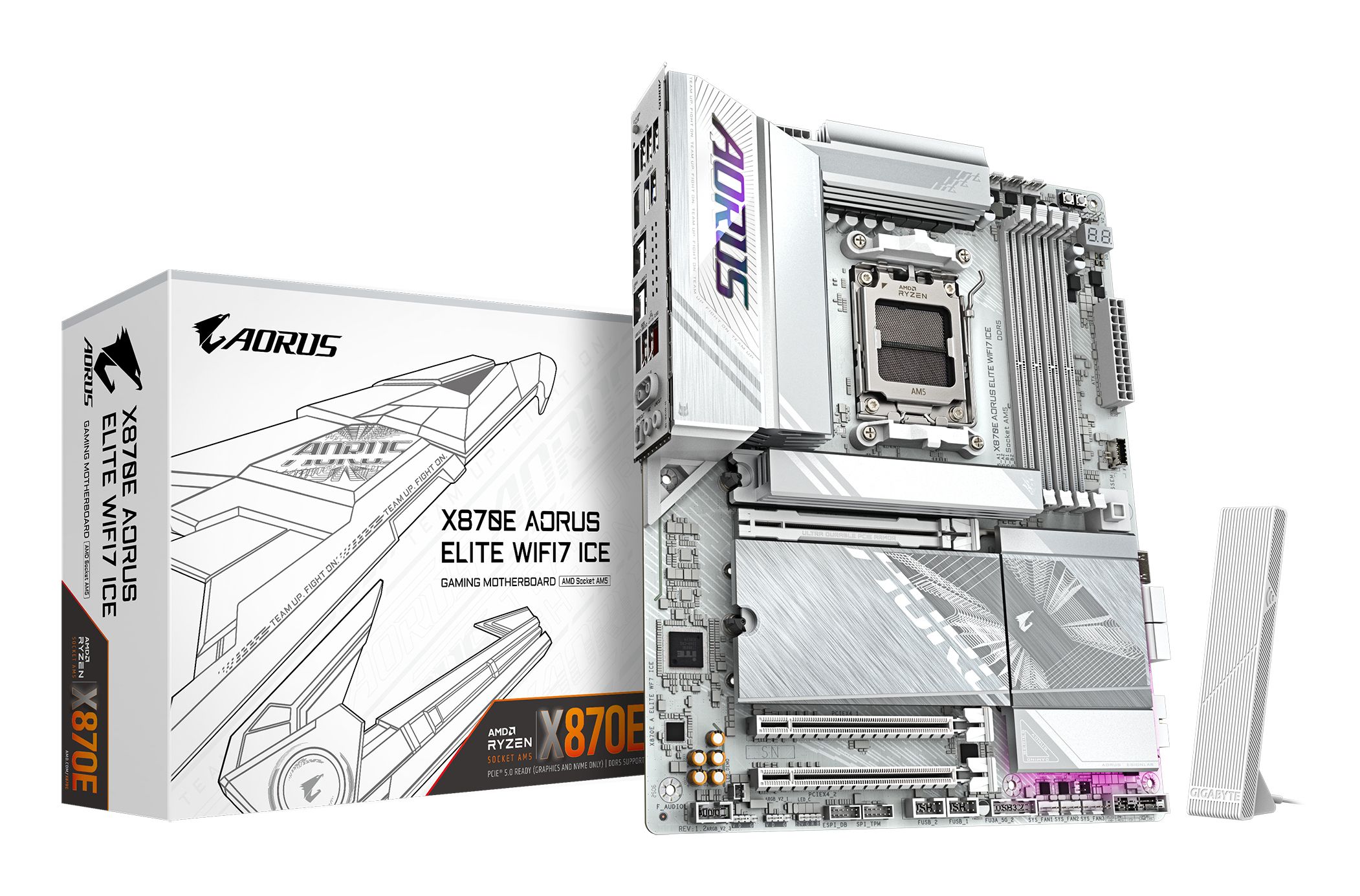 GIGABYTE X870E AORUS ELITE WIFI7 ICE AMD X870E Socket AM5 ATX Moederbord
