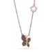 Orphelia ZK-7262 - Rosegold Plated 925 Sterling Silver Necklace with Butterfly & Flower Pendant, Black & White Zirconia, 42 cm