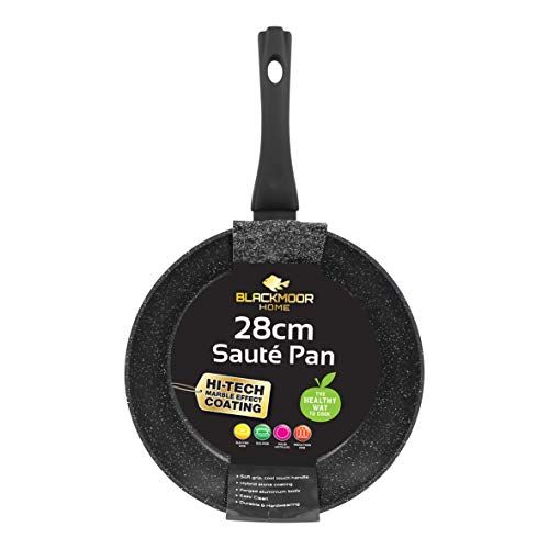 Blackmoor Sauteuse | 28 cm zwart | antikleef- en krasvast | Cool-Touch-handgrepen | Geschikt voor inductie, elektrische en gasfornuizen