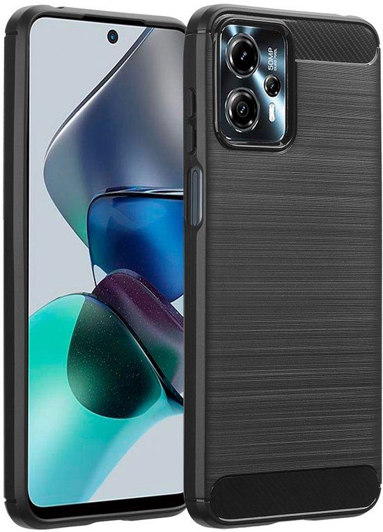 imoshion Hoesje - Geschikt voor Motorola Moto G13 / Motorola Moto G23 - Brushed Backcover - Zwart
