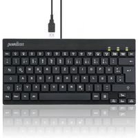Perixx Clavier USB filaire mini avec rétroéclairage blanc et touches plates PERIBOARD-326BDE noir éclairé