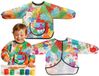 Kruzzel Knutsel schort/verfschort voor peuters - 5x - kinderen - met zak - 1-3 jaar - multi kleuren - waterdicht