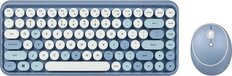 Perixx Periduo-713BL draadloos compact toetsenbord en muis - Pastel blauw - QWERTY/US