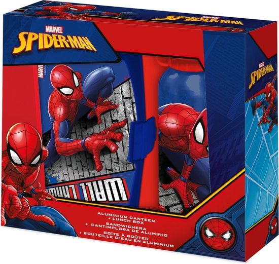 Marvel Spiderman lunchbox set voor kinderen - 2-delig - rood