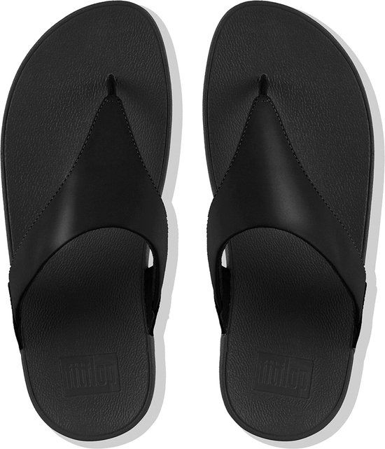 FitFlop Lulu Leather Toe Post Teenslippers Dames Zwart Maat 38