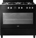 Everglades EVCK9020 - 90CM Gas Cooker - Matte Black - 9 Oven Functions - Cast Iron Pan Supports - Wok Burner - Digital Timer - 5 Year Warranty