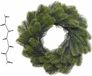 Decoris Groene kerstkrans/dennenkrans/deurkrans 50 cm inclusief gekleurde verlichting
