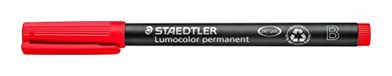 STAEDTLER 314-2 Lumocolor permanente pen, vette lijnbreedte, 1,0-2,5 mm - rood (Doos van 10)