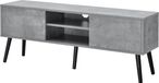 en.casa TV meubel Eskilstuna tv kast 120x29,5x46,5 cm betonkleurig en zwart