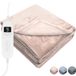 STAUS&BACH Elektrische deken 3XL - 2 persoons bovendeken - Dubbelzijdig Fleece Sherpa Warmtedeken - Champagne roze - 180x160 cm