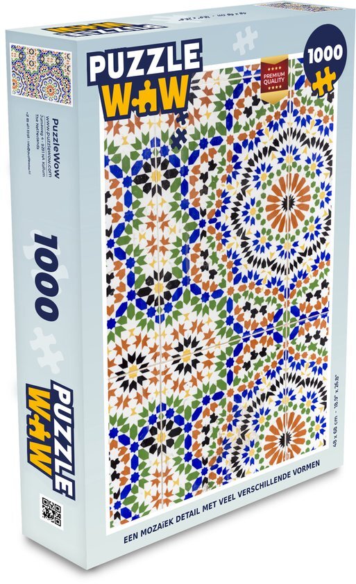 MuchoWow Puzzel Een Mozaïek Detail met veel verschillende vormen - Legpuzzel - Puzzel 1000 stukjes volwassenen