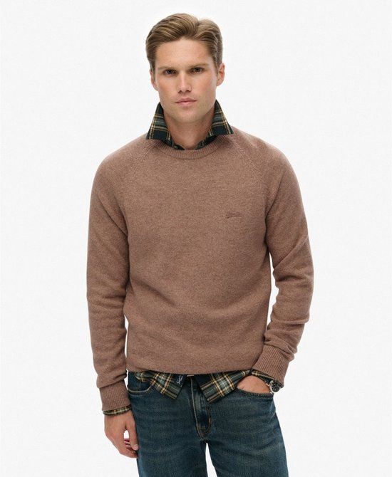 Superdry Wool Blend Jumper Sweater Heren - Maat L - Bruin