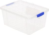 PLASTICFORTE Opbergbox met deksel - 12x - 4 liter - transparant - kunststof