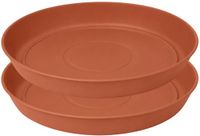 EDA Bloempot onderschaal Romeo - 2x - kunststof - terracotta - D17 x H2,6 cm