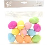 Merkloos / Sans marque Humbert Paaseieren - 12x stuks - 5 cm - kunststof - pasen - paasversiering