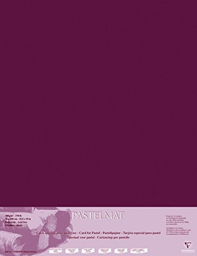 Clairefontaine - Ref 96163C - Pastelmat Kaartbladen (verpakking van 5 vellen) - 360 g/m² Kaart - 70 x 100 cm - Bordeaux kleur - Speciaal geformuleerd voor gebruik met pastelkleuren
