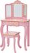 Teamson Kids Houten Kaptafel Kinderen - Tafel en Stoel Set - Polka Dot - Roze/Goud