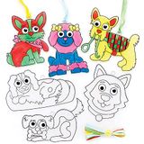 Baker Ross FE581 Honden Zonnevanger Decoraties - pakket van 8, Glas in Lood Effect voor Kinderen om te Versieren en Tentoon te Stellen voor Knutselactiviteiten.