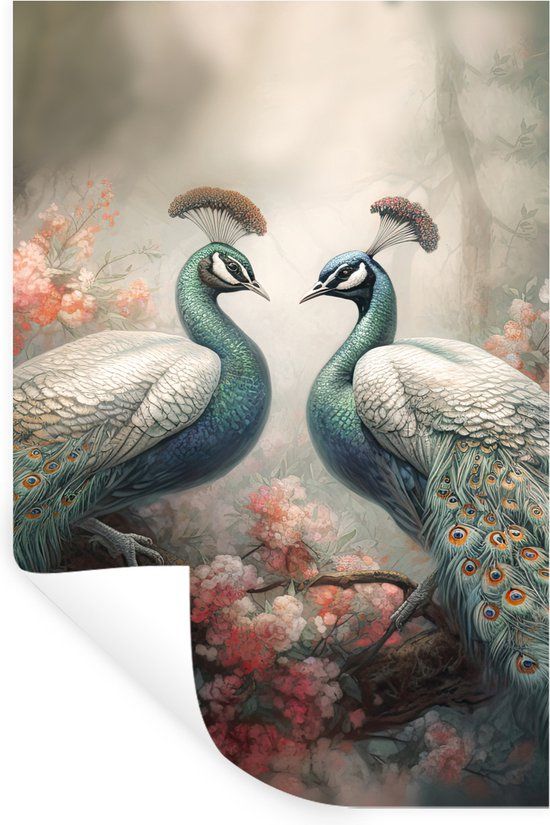 StickerSnake Peacock Wall Sticker - 60x90cm - Multicolor