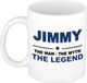 Bellatio Decorations naam cadeau mok - Jimmy - man myth legend - koffiemok - 300 ml - collega - vaderdag