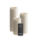 LED bougies lot de 3, Ø 5 x 10/12,5/15 cm sable