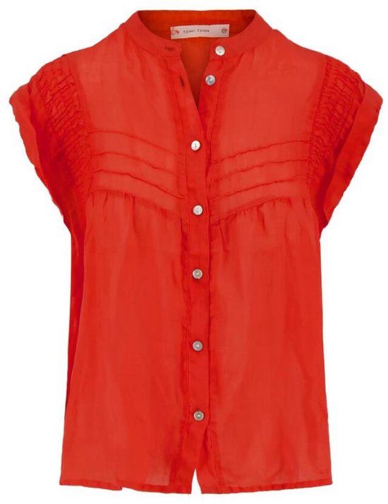 Zusss Blouse Ramie Blouse Plooien 0309 0051 3020 Coral Dames Maat - L