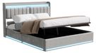 StarTech Gestoffeerd tweepersoonsbed met opbergruimte - Hydraulisch hefmechanisme - 160 x 200 cm - Fluweel - Zonder matras - Grijs