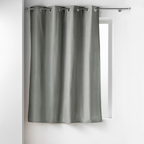 Douceur d'intérieur Gordijn met ogen - 135 x 180 cm - Microfleece grijs