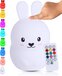Kadoing Kadoing® Konijn Nachtlamp (L) - Met TAP-ON & Afstandsbediening - LED Lamp Oplaadbaar - Tafellamp - Baby - Kinderen - Babyshower - Babykamer - Kinderkamer – Slaapkamer - Kerst Cadeau - Kerstcadeautjes