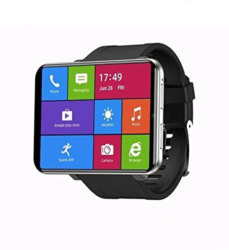 Sunsune 4G Smart Watch 2,86 inch scherm Android 7.1 3GB + 32GB 5MP camera 2700mAh batterij Smartwatch voor mannen (zilver, 3GB + 32GB)