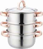 Klausberg 7726 Casserole à vapeur - 4 pièces - 18 cm - Inox - Doré