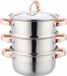 Klausberg 7726 Casserole à vapeur - 4 pièces - 18 cm - Inox - Doré