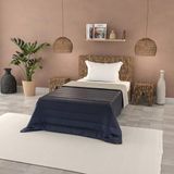 Effen kleur BASIC zomerdekbed, Donkerblauw/lichtgrijs, 160x240cm
