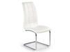 Icecat Chaise design en cuir blanc avec piètement chromé