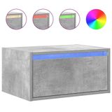 VidaXL Nachtkastje met LED's wandgemonteerd betongrijs