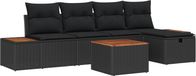 Maison Exclusive - Ensemble de jardin 6 places, ensemble de salon en polyrotin noir
