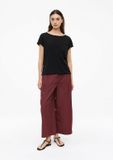 s.Oliver - Vrouwen - Lichtgewicht poplin culottes met plooien - Bordeaux - Maat 40