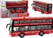 LEAN TOYS Double-decker bus verlichting op batterijen Klinkt wrijvingsaandrijving Rouge