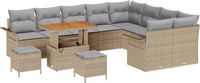 vidaXL Tuinbank Beige en Lichtgrijs