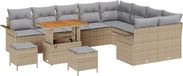 vidaXL Banc de jardin beige et gris clair