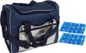 Gerimport Grote koeltas schoudertas blauw/zilver met 2 stuks flexibele koelelementen 21 liter