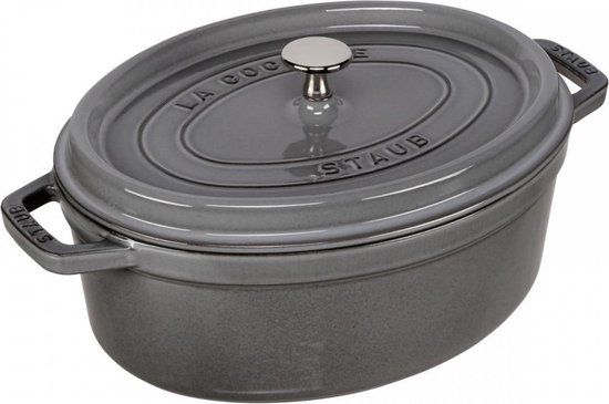 Staub Braadpan Ovaal Cocotte Grafietgrijs - 29 cm - 4.2 liter