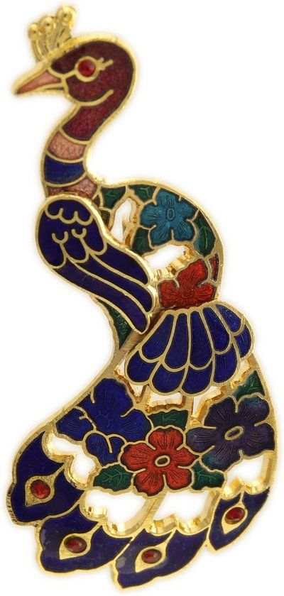 Behave Broche pauw blauw emaille