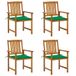 VidaXL Tuinstoelen 4 stuks met kussens massief acaciahout